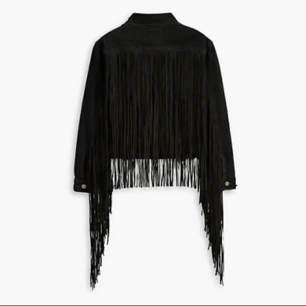 Levi’s Ex-Boyfriend Fringe Trucker Jacket Free People - Picture 11 of 12
